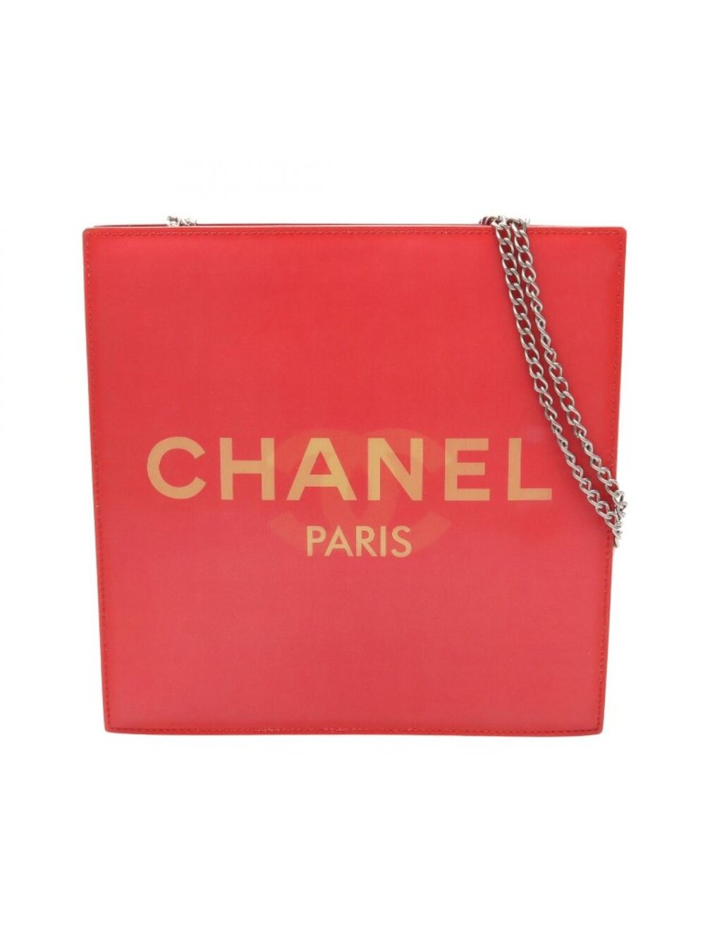 Chanel Shoulder Bag CC Logo Red CC Chain